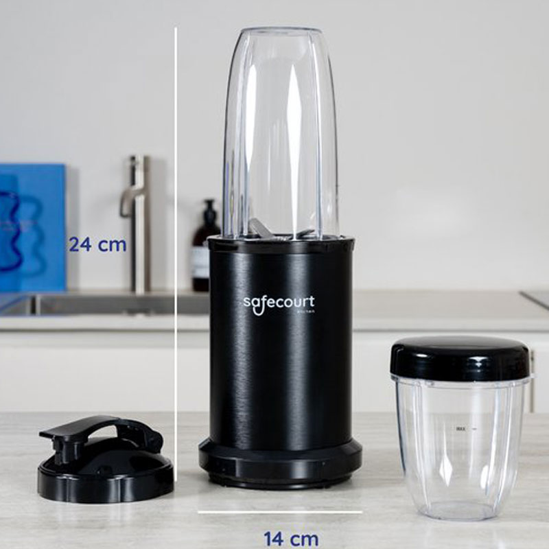 Safecourt Kitchen Power Blender - 1000 watt - blender to go - smoothie blender - Incl. receptenboek - Zwart