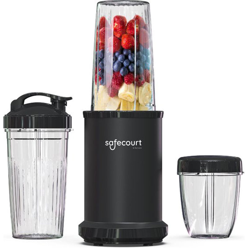 Safecourt Kitchen Power Blender - 1000 watt - blender to go - smoothie blender - Incl. receptenboek - Zwart
