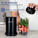 Safecourt Kitchen Power Blender - 1000 watt - blender to go - smoothie blender - Incl. receptenboek - Zwart