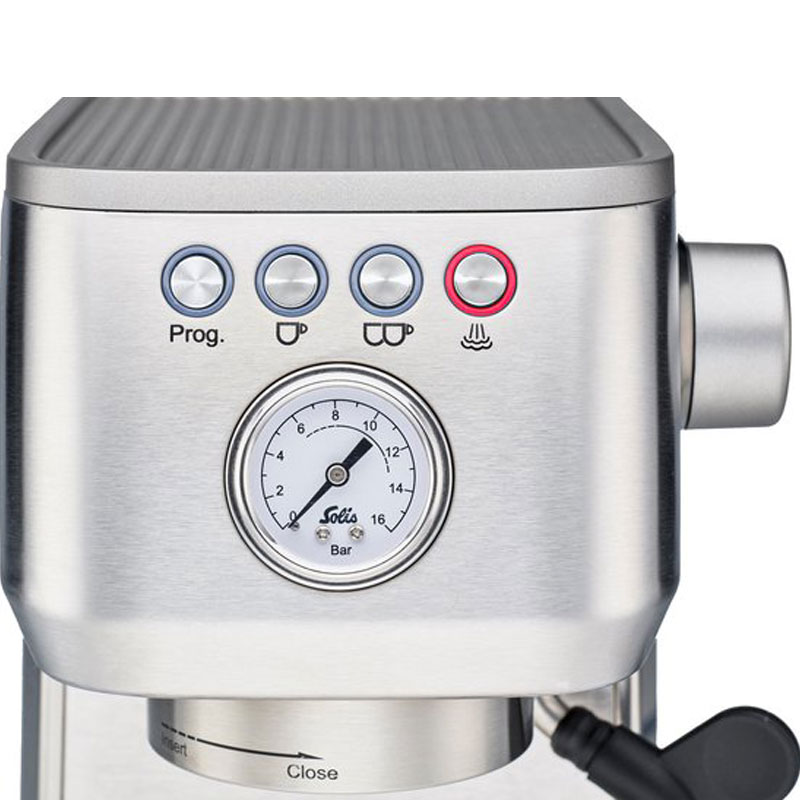 Solis Barista Perfetta Plus 1170 V2 Pistonmachine - Heerlijke Koffie Binnen 1 Minuut - Compacte en Hoogwaardige Espressomachine - Melkschuimsysteem - Zilver