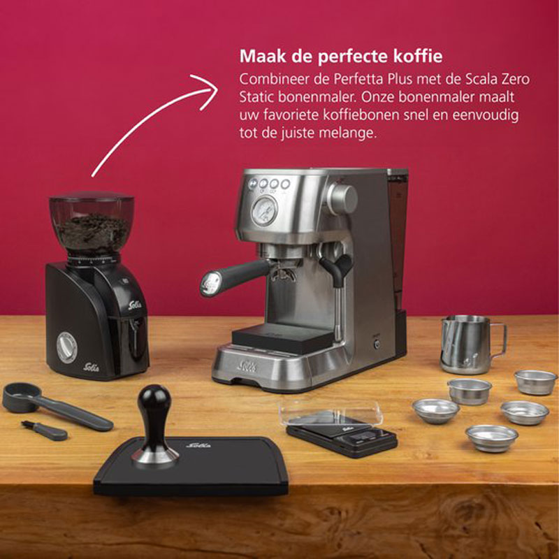Solis Barista Perfetta Plus 1170 V2 Pistonmachine - Heerlijke Koffie Binnen 1 Minuut - Compacte en Hoogwaardige Espressomachine - Melkschuimsysteem - Zilver