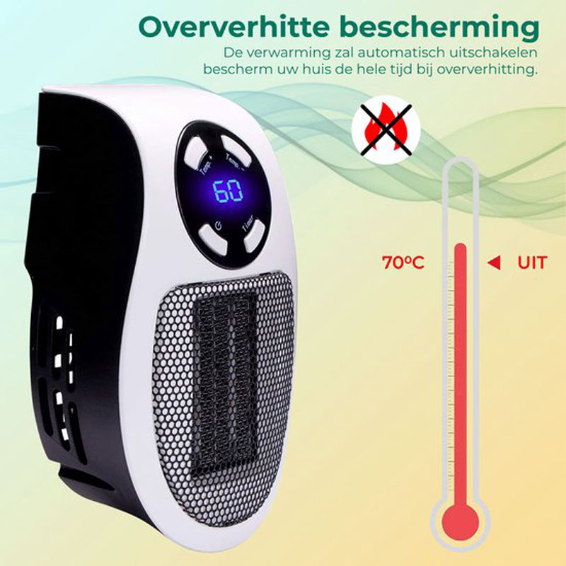 Stopcontact verwarming - Elektrische Kachel - Keramische Stopcontact Verwarming 500w - Wonder Heater - Plug In - Mini Kachel - Mini Heater - Badkamerkachel