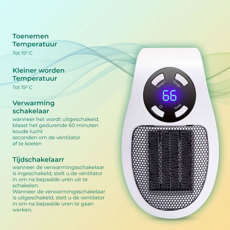 Stopcontact verwarming - Elektrische Kachel - Keramische Stopcontact Verwarming 500w - Wonder Heater - Plug In - Mini Kachel - Mini Heater - Badkamerkachel