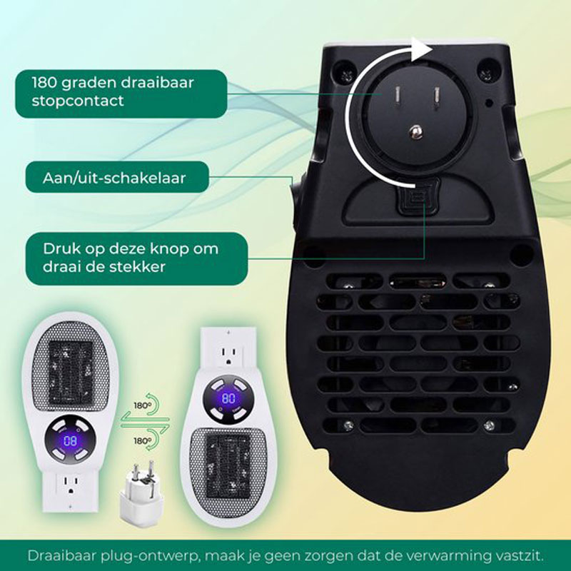 Stopcontact verwarming - Elektrische Kachel - Keramische Stopcontact Verwarming 500w - Wonder Heater - Plug In - Mini Kachel - Mini Heater - Badkamerkachel