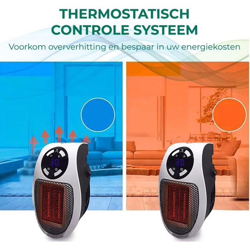 Stopcontact verwarming - Elektrische Kachel - Keramische Stopcontact Verwarming 500w - Wonder Heater - Plug In - Mini Kachel - Mini Heater - Badkamerkachel