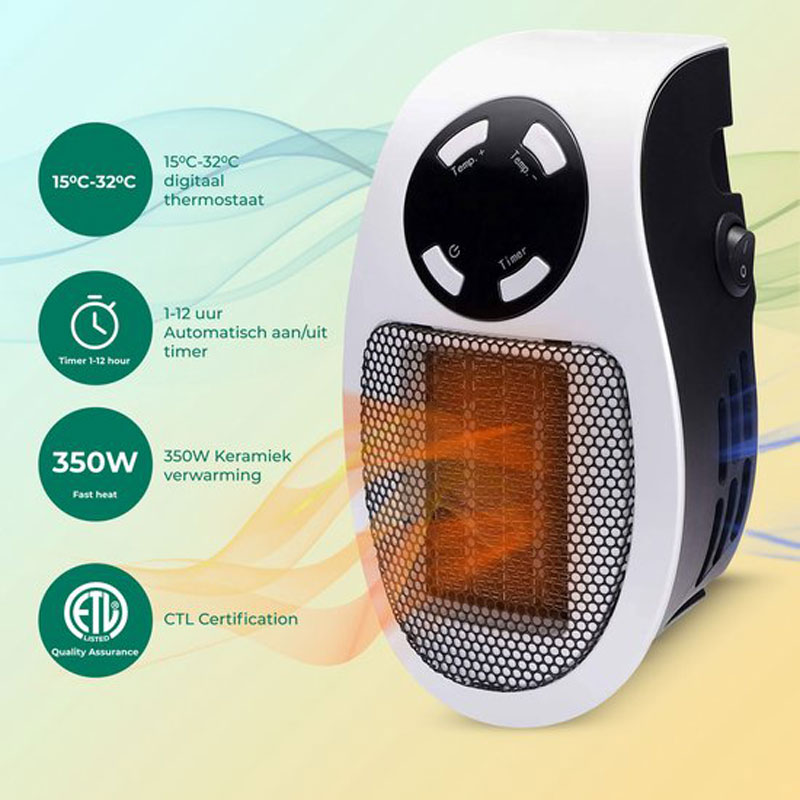 Stopcontact verwarming - Elektrische Kachel - Keramische Stopcontact Verwarming 500w - Wonder Heater - Plug In - Mini Kachel - Mini Heater - Badkamerkachel