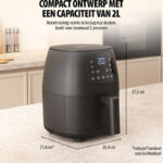 Tristar Mini Digitale Airfryer FR-9015 - Heteluchtfriteuse Compact - Olievrij - 6 kookprogramma's - Antiaanbaklaag - Regelbare thermostaat - 2 liter - 1500W