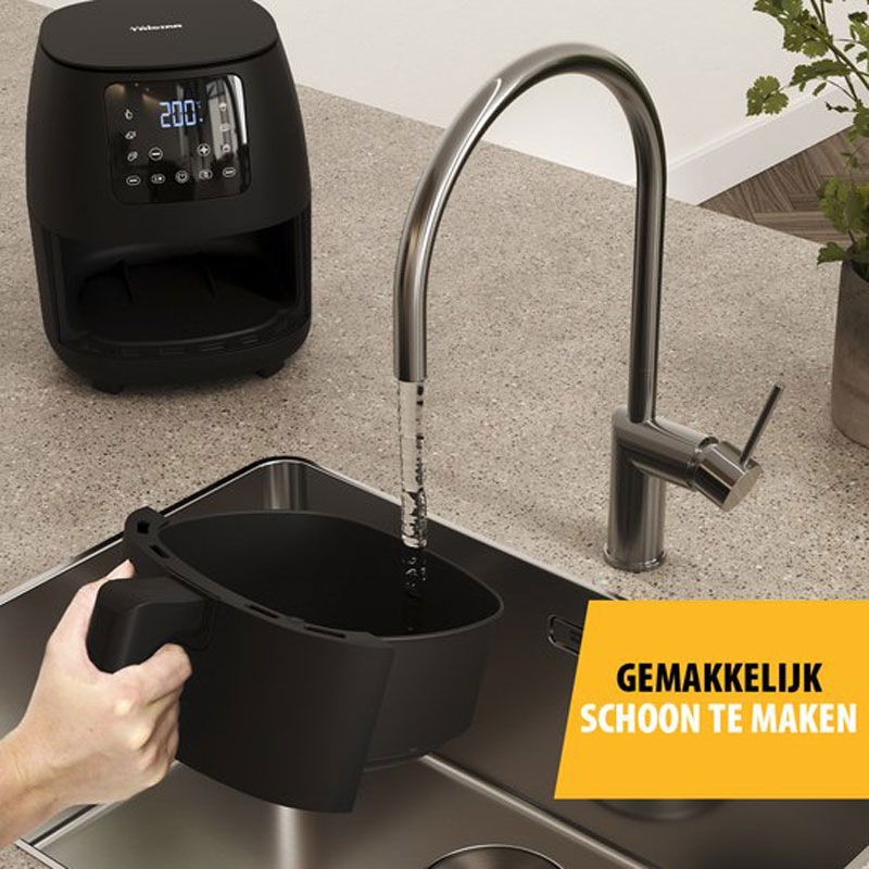 Tristar Mini Digitale Airfryer FR-9015 - Heteluchtfriteuse Compact - Olievrij - 6 kookprogramma's - Antiaanbaklaag - Regelbare thermostaat - 2 liter - 1500W