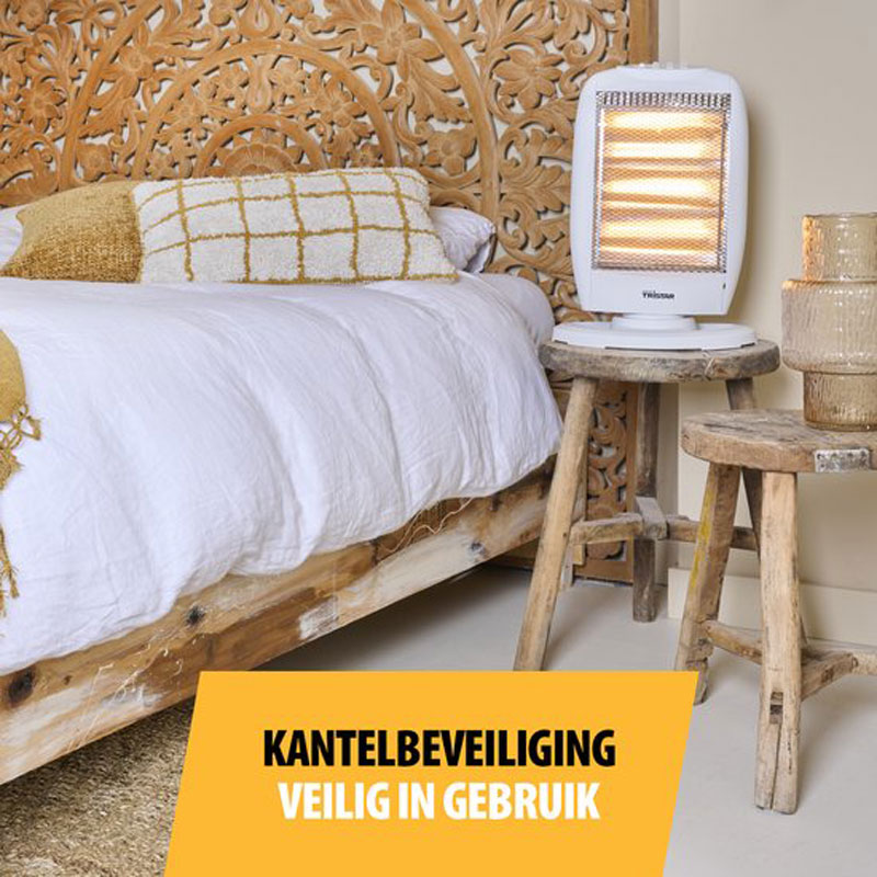 Tristar Straalkachel KA-5129 - Campingkachel - Halogeenverwarming - Warmtebereik 15 m² - 400W, 800W en 1200W