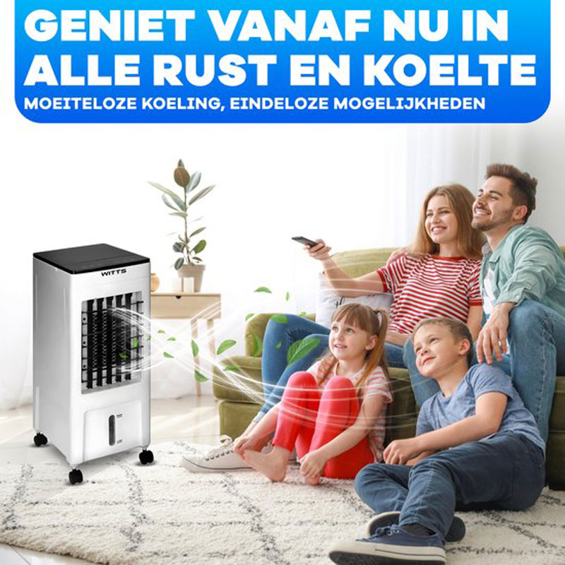WITTS Airco - Mobiele Airco - Mobiele Airco zonder Afvoer - Airco - Ventilator - Mobiele Airco voor Slaapkamer