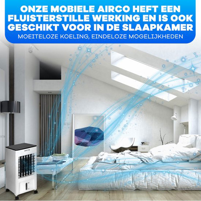WITTS Airco - Mobiele Airco - Mobiele Airco zonder Afvoer - Airco - Ventilator - Mobiele Airco voor Slaapkamer