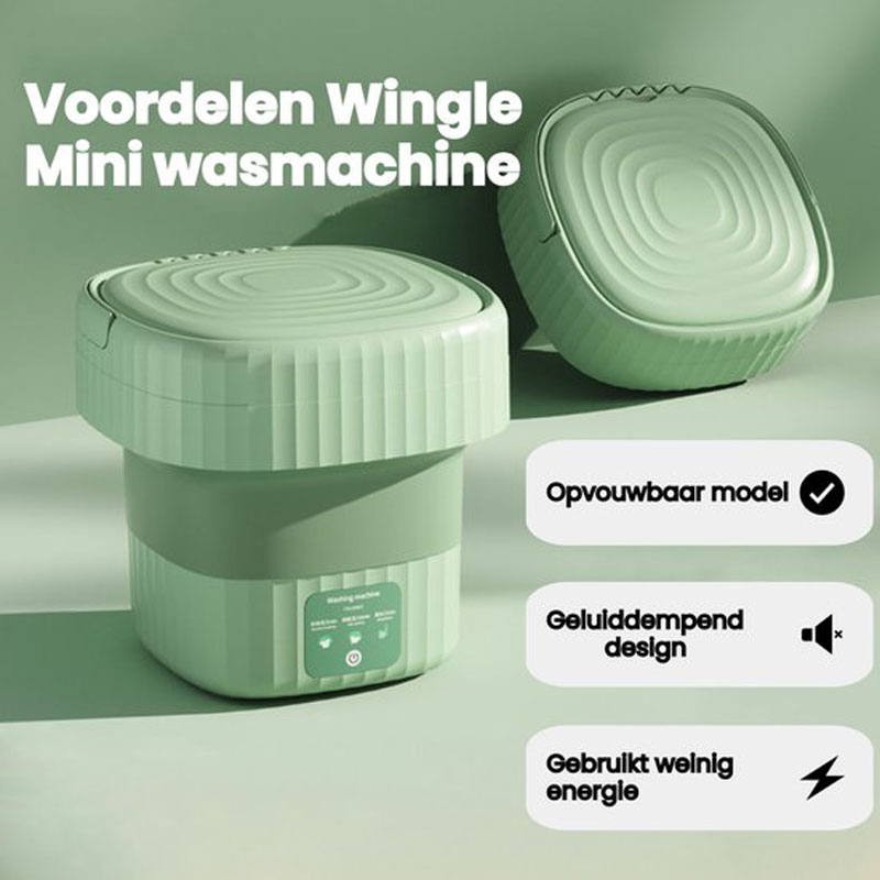 Wingle Mini Wasmachine- Kleine wasmachine - Opvouwbaar - Mini Wasmachine met Centrifuge - Studenten Wasmachine - Opvouwbare Wasmachine- 2 kg Was Gewicht- 22x30x30 - Groen