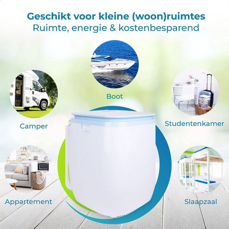 Xatix Compacte Mini Wasmachine - Stil en Energiezuinig - Mooi Design, Ideaal voor Studenten en Camping - 3kg Capaciteit - 230V, 8 Liter