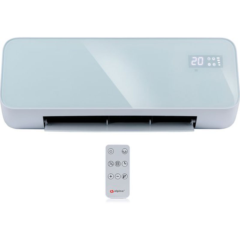 alpina Elektrische Verwarming en Ventilator - Ventilatorkachel met Wifi - Convectorkachel voor Wandmontage 2000W - Wandventilator met App-Besturing - Instelbare Thermostaat en Timerfunctie - Wit