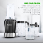 iliquidpro - Blender - incl. To Go Bekers - 1000W - 7-delig - Smoothie maker - Zwart