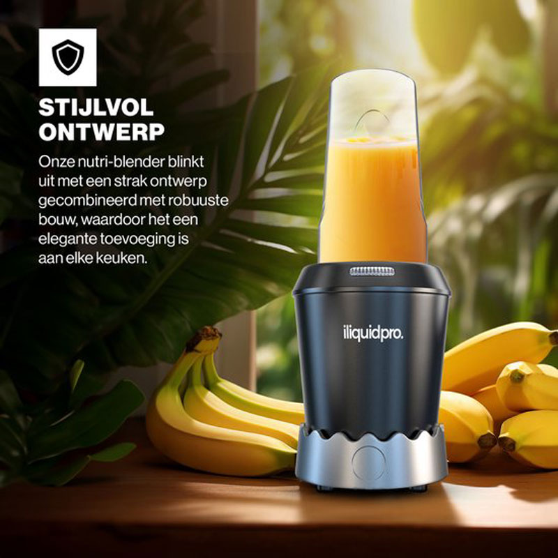 iliquidpro - Blender - incl. To Go Bekers - 1000W - 7-delig - Smoothie maker - Zwart