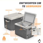 KOEL Crate 40 - Compressor Koelbox Elektrisch 12 en 230 Volt voor Auto - Elektrische Frigobox - Coolbox - 40 Liter