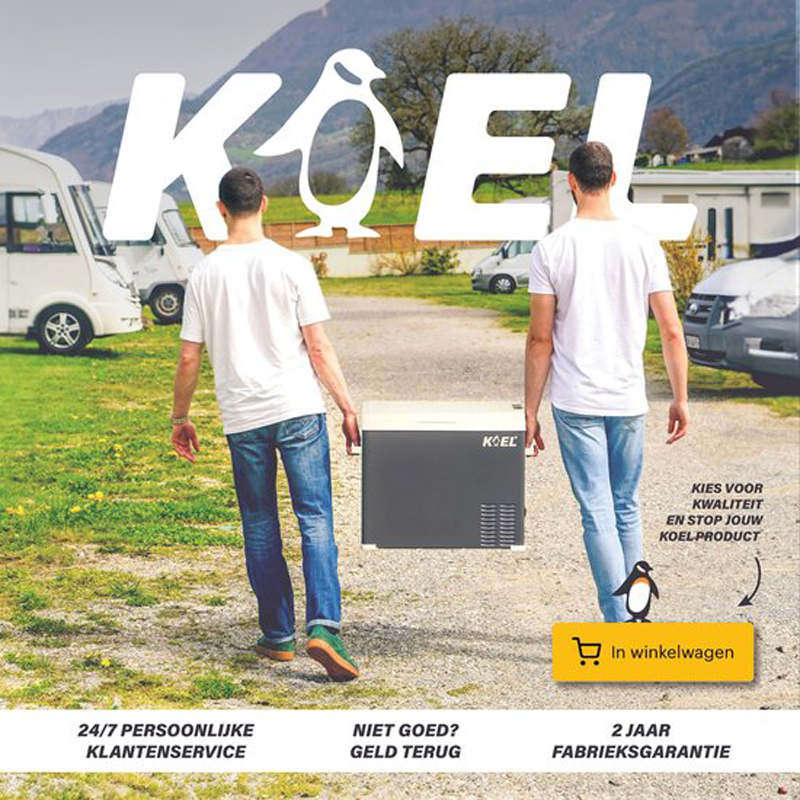 KOEL Crate 40 - Compressor Koelbox Elektrisch 12 en 230 Volt voor Auto - Elektrische Frigobox - Coolbox - 40 Liter